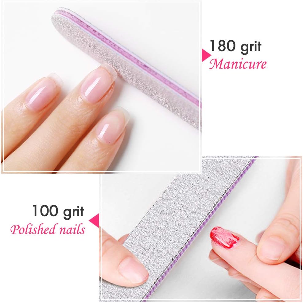 Detalle de Forever Speed Nagelfeilen 50 Stück, 100/180 doppelseitig, gerade Form (Grau/Lila)
