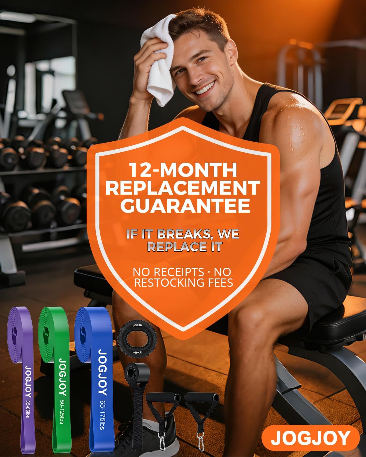 Thumbnail 6 de JOGJOY JOGJOYZLD002 Resistance Band Set, 35–175 lb TPE, 3 Levels