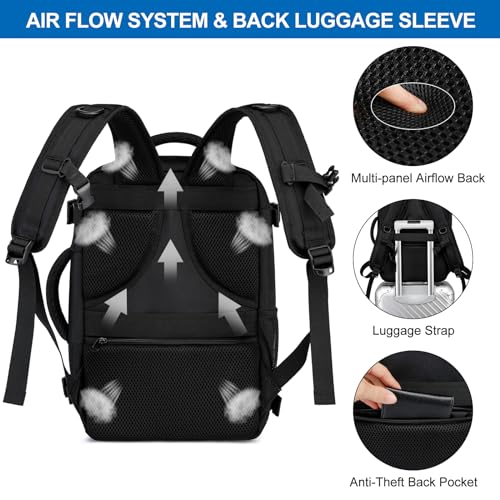 Detalle de Bagage Cabine 40x20x25 pour Ryanair — Sac à Dos WENIG 20 L avec port USB et compartiment pour ordinateur 14 pouces