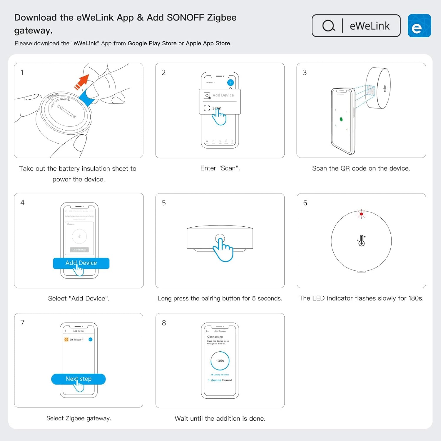 Detalle de SONOFF SNZB-02P Zigbee Temperature and Humidity Sensor
