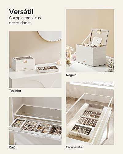 Thumbnail 8 de SONGMICS Caja Joyero Apilable de 4 Capas con Tapa de Cristal Transparente (Colección GISELLA)