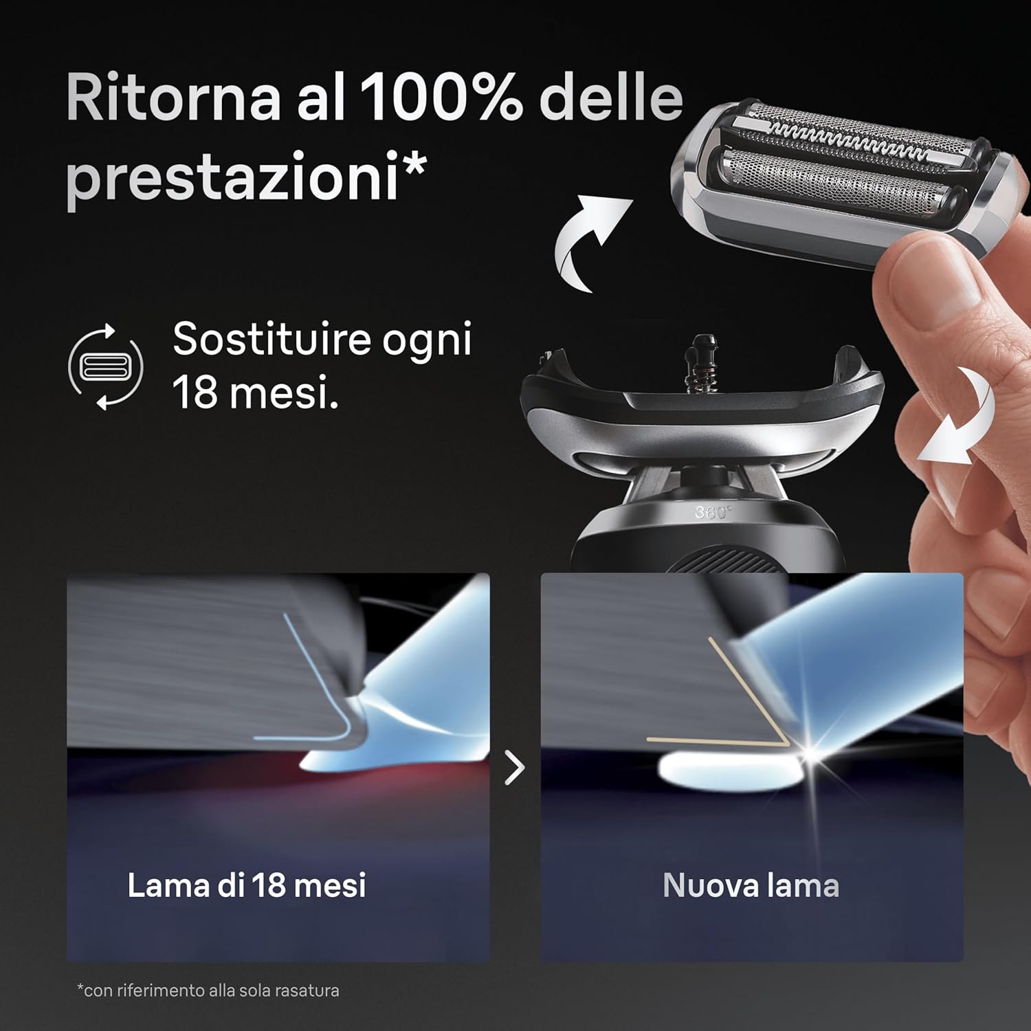 Thumbnail 3 de Braun 70S Testina di ricambio originale per rasoio elettrico barba Series 7 (SkinFlex) argento