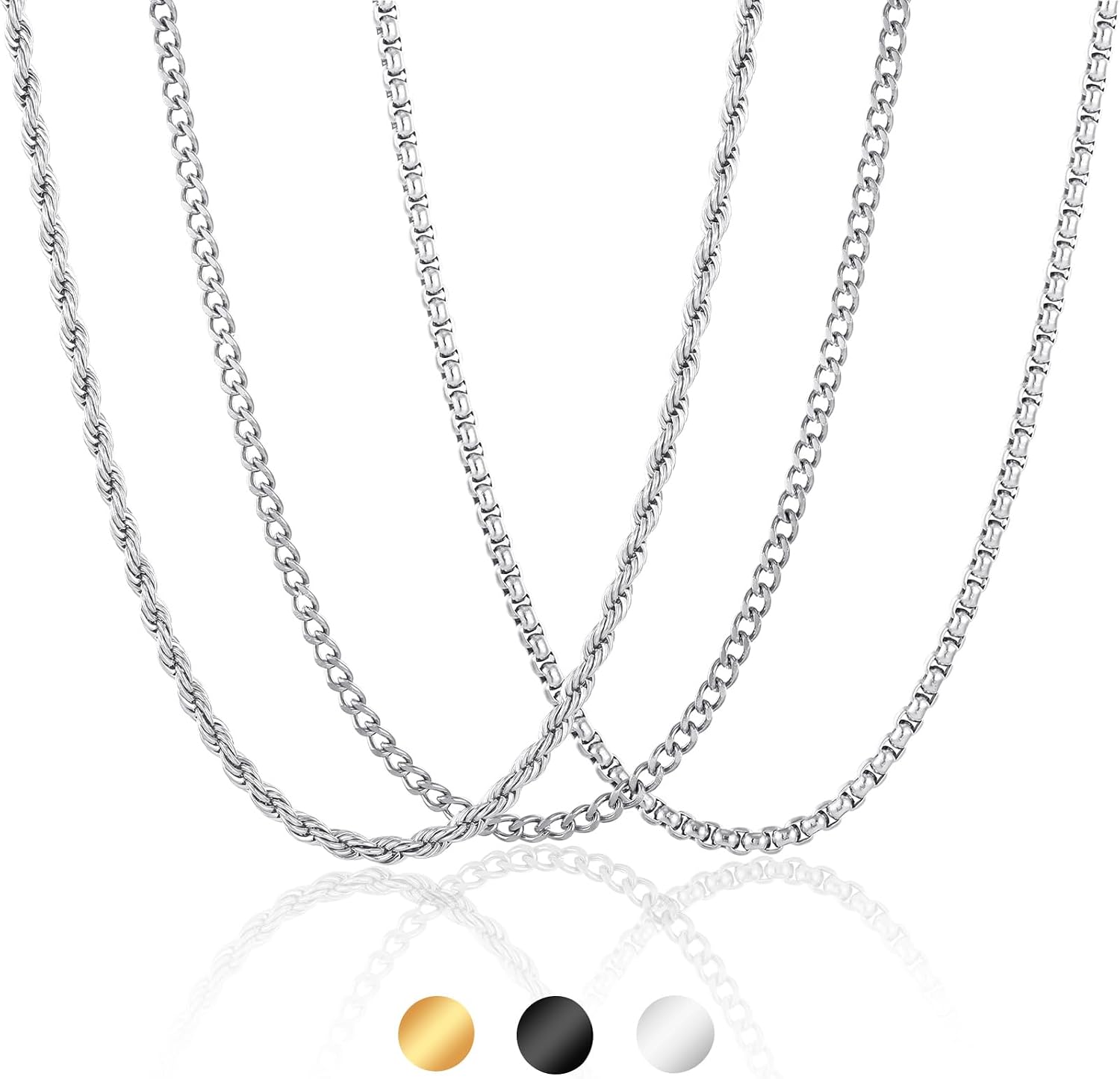 Thumbnail 6 de Esmoly Collana Uomo set 3 pezzi 45–60 cm