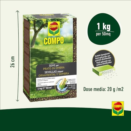 Thumbnail 3 de COMPO SEMI Prato in Ombra, Miscela Speciale: semi ricoperti per prato verde in zone d’ombra (1 kg)