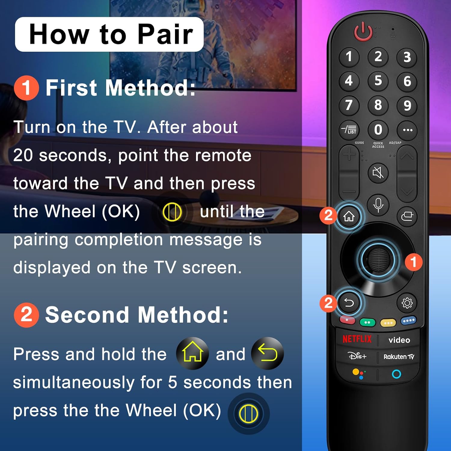 Thumbnail 5 de Magic Fernbedienung für LG Fernseher mit Pointer & Sprachfunktion (Ersatz für MR21GA–MR24GA Magic Remote)