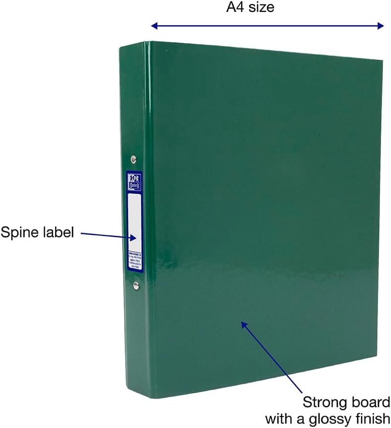 Thumbnail 1 de Oxford Premium A4 Ring Binder (Dark Green) – 25mm capacity, laminated board