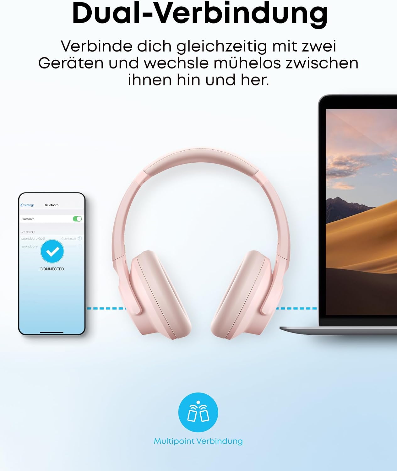 Thumbnail 6 de soundcore Q20i kabelloser Kopfhörer 40h