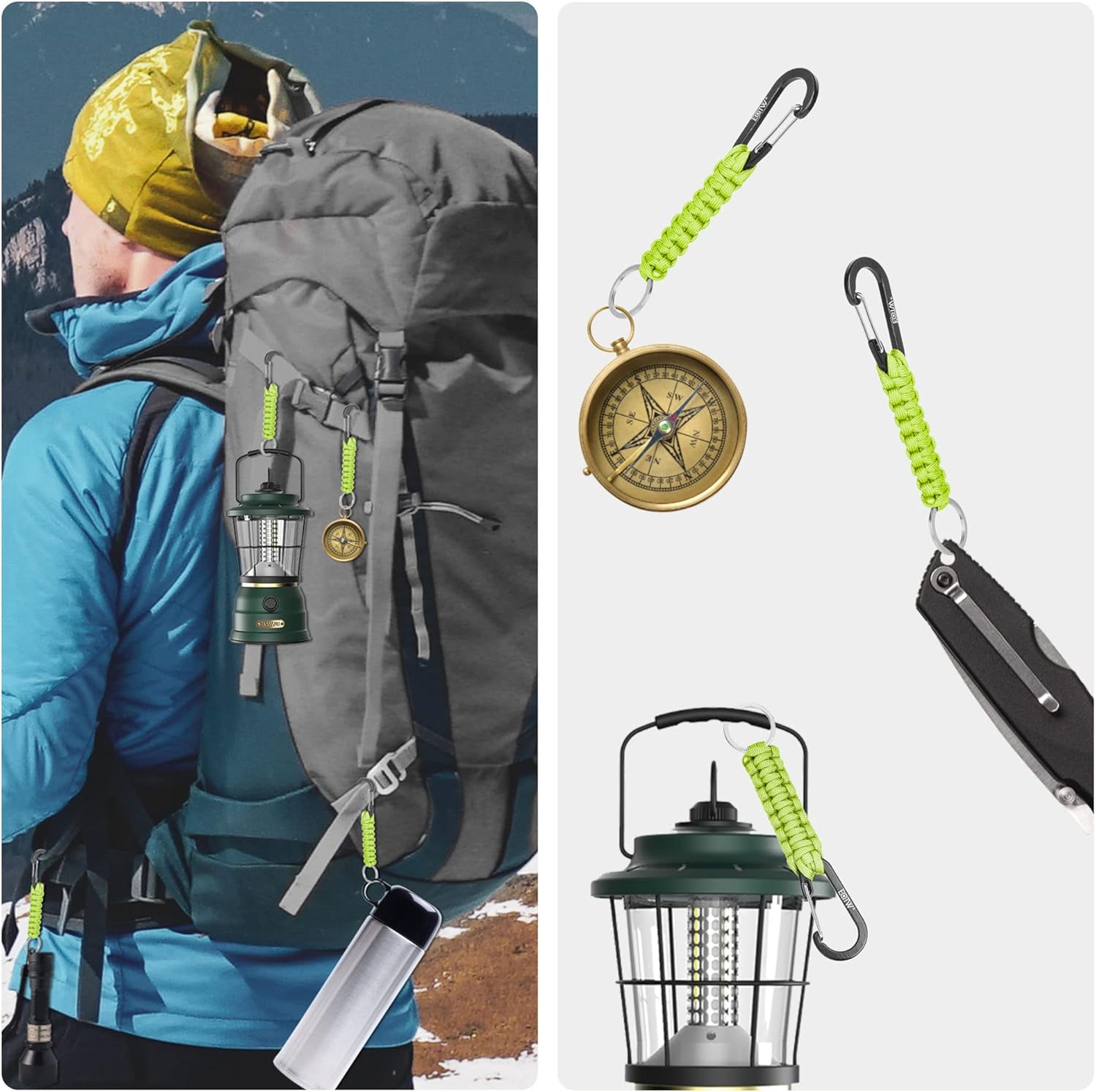 Thumbnail 5 de EOTW 2 Mosquetones Paracord para Escalada, Senderismo y Camping 🧗