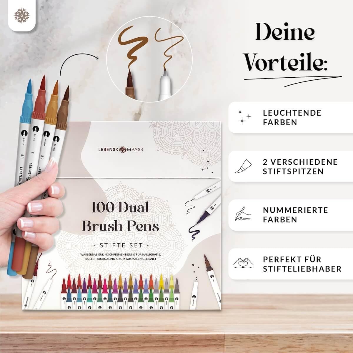 Thumbnail 1 de LEBENSKOMPASS Brush Pen Set Dual