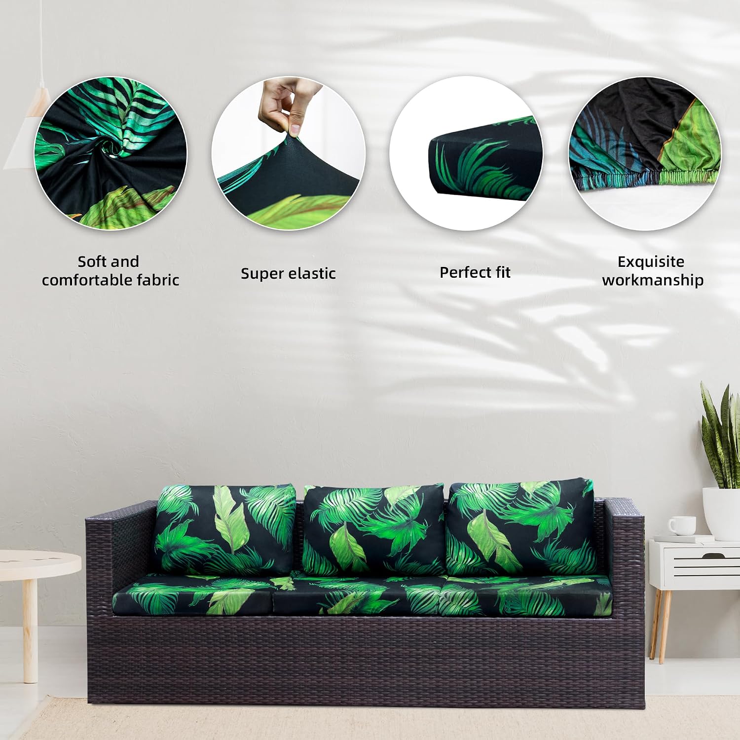 Detalle 2 de Outdoor Cushion Covers, 8-Piece Set