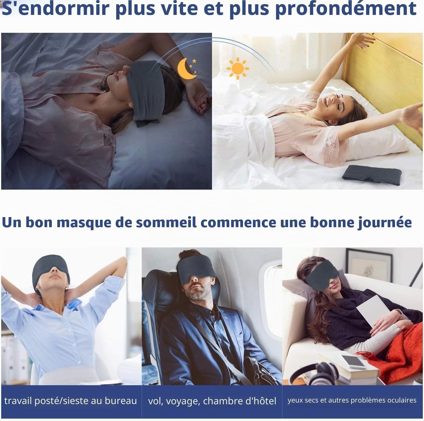 Thumbnail 5 de Mavogel Nouveau masque de sommeil modèle modal gris foncé 💤