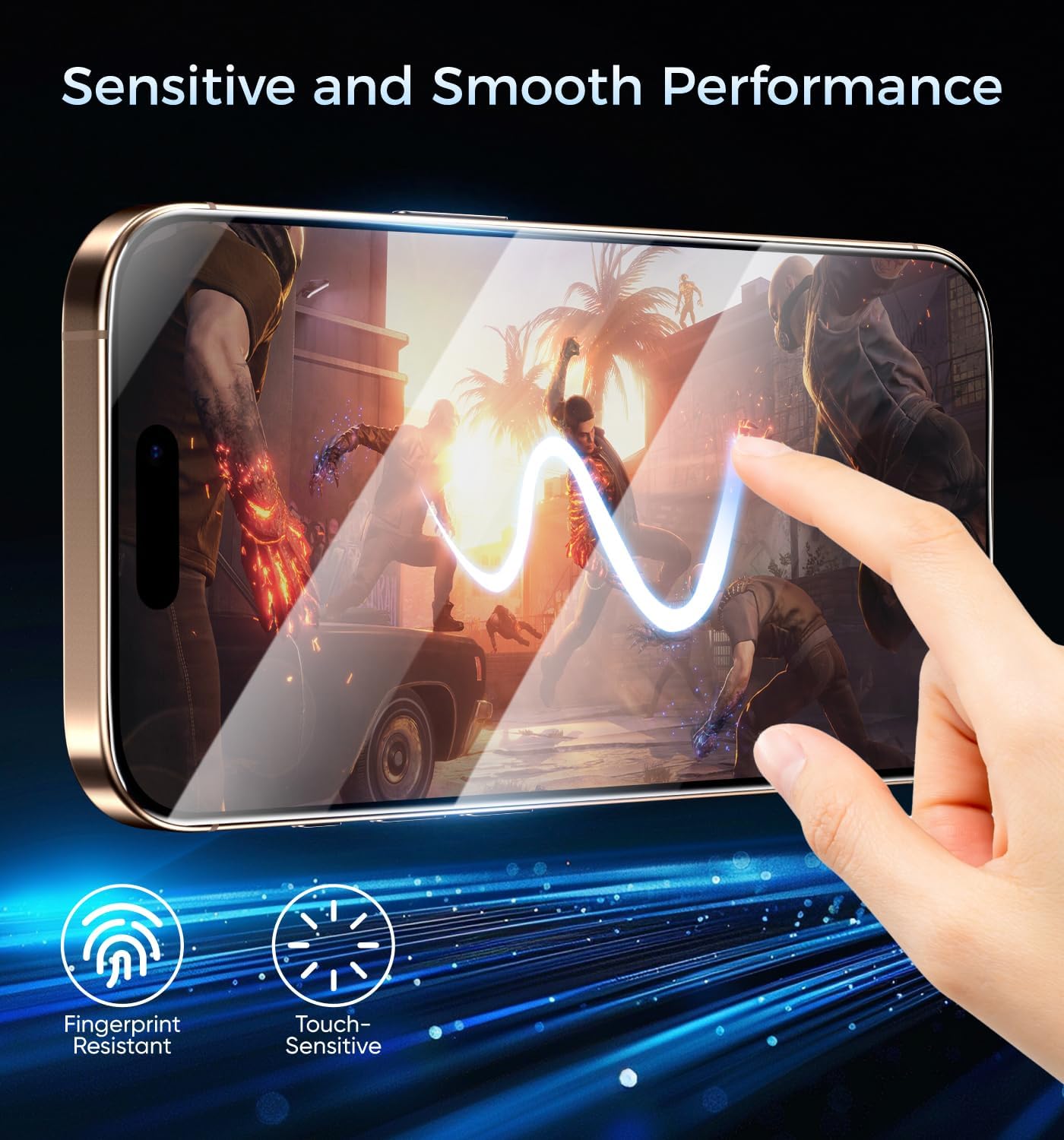 Detalle de Magic John 3rd Gen 6.9-inch iPhone 16 Pro Max Screen Protector (2 Pack) — HD Clear, Shatterproof Tempered Glass
