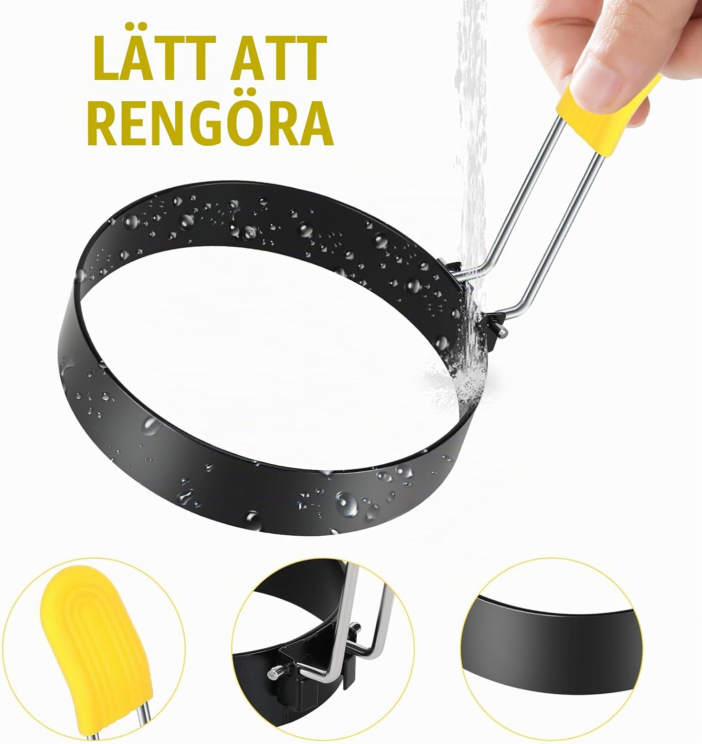 Detalle 1 de Sprifityy Ta-hyj-013 äggringar i rostfritt stål, fyra ringar i två storlekar