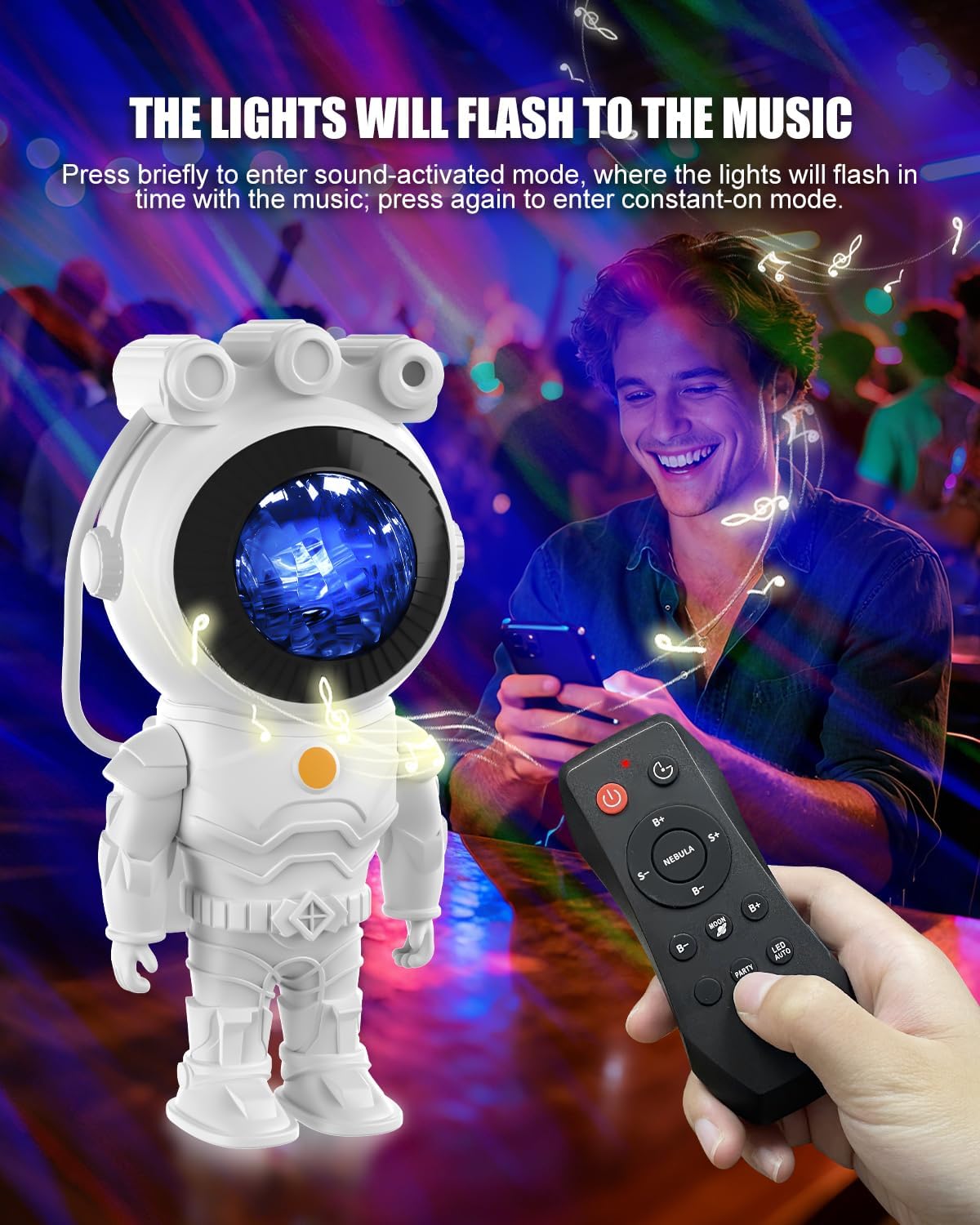 Thumbnail 4 de MYSTILUCK Astronaut Sternenhimmel Projektor 17 Modi
