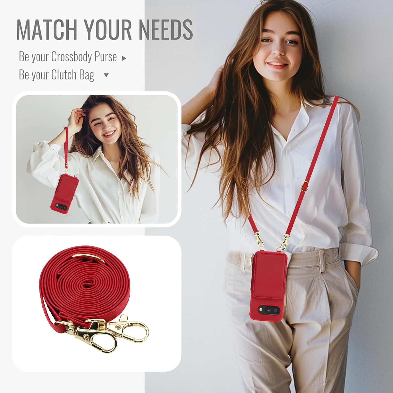 Thumbnail 2 de Phone Case for Google Pixel 9A Wallet with RFID Blocking and Crossbody Strap