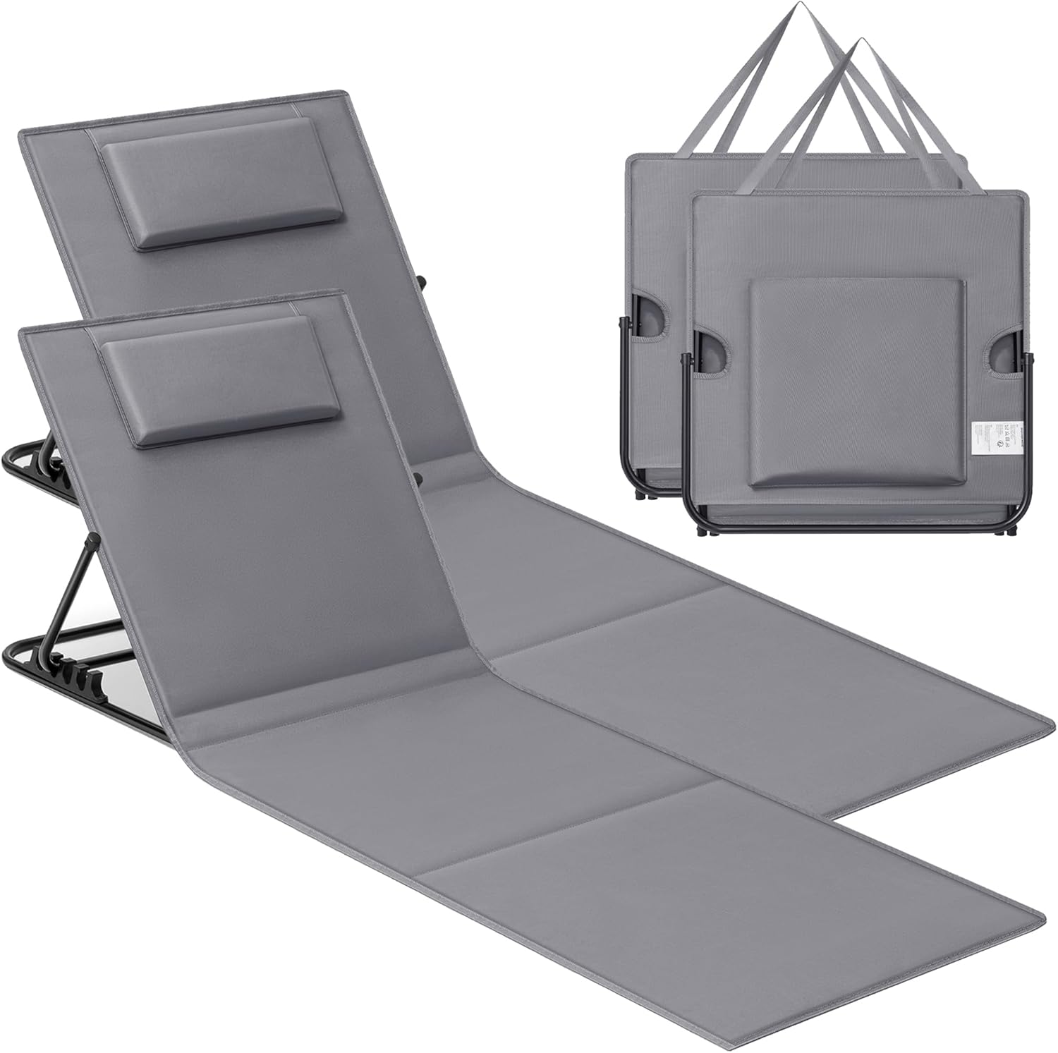 SONGMICS Strandstuhl 2er-Set GCB251G01 – faltbar, verstellbare Rückenlehne, leicht & tragbar