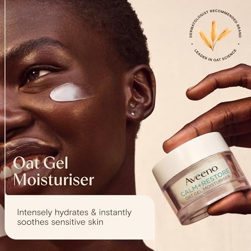 Detalle de Aveeno Face Calm+Restore Oat Gel Moisturiser for Sensitive Skin, 50ml