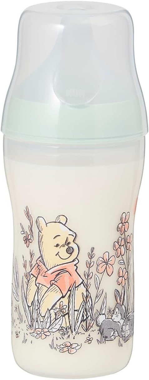 Detalle de NUK パーフェクトマッチ ほ乳びん 260ml プラスチック製 くまのプーさん 適温目盛り付き
