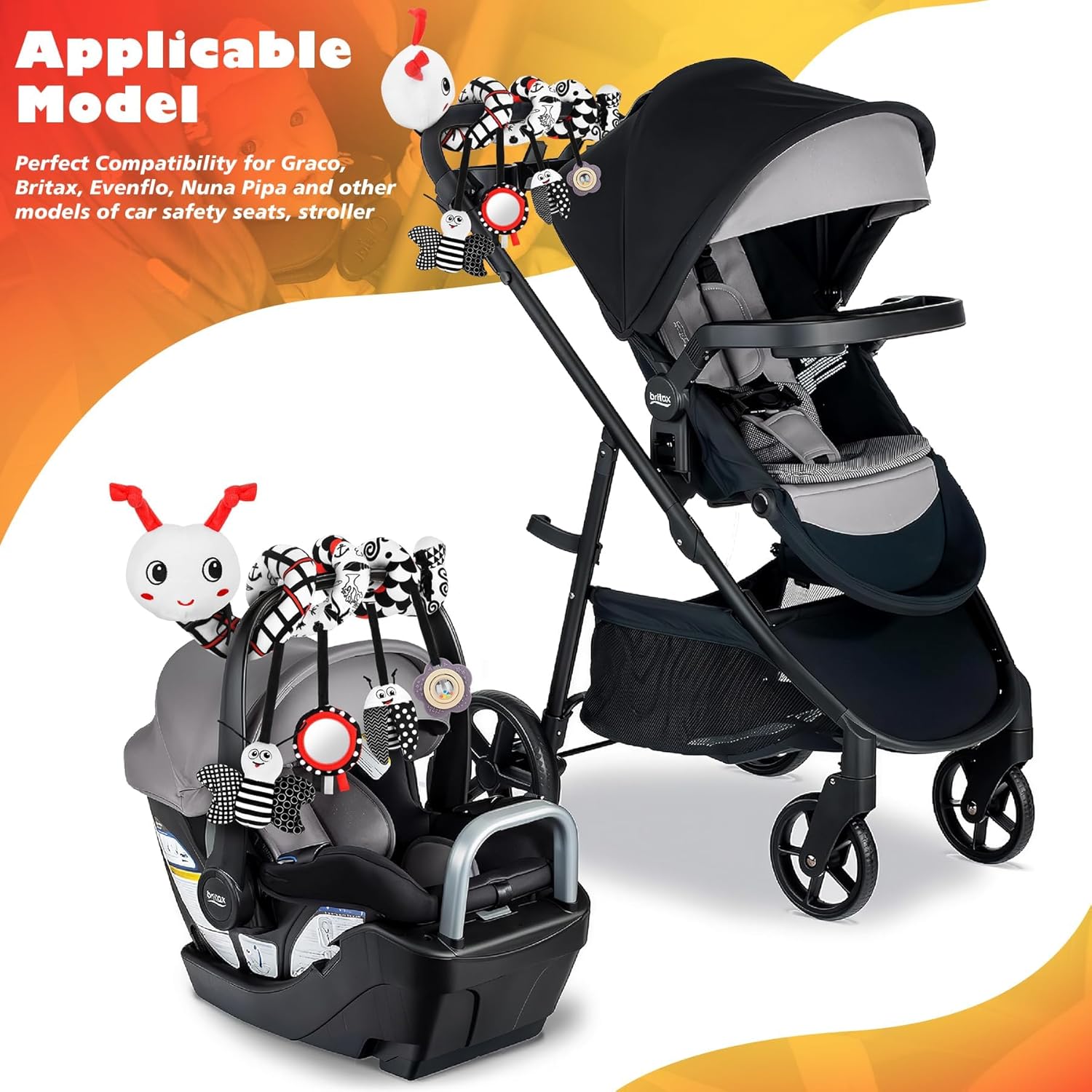 Thumbnail 3 de Zendstanding Kinderwagen Spielzeug Kontrast 0-6 Monate