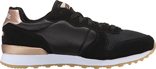 Detalle 2 de Skechers Mujer OG 85 Goldn Gurl Trainer - Black Suede/Nylon/Mesh con detalle Rosa