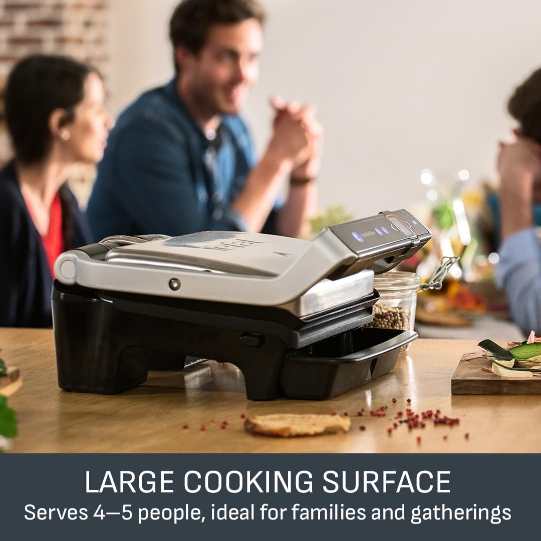 Thumbnail 1 de Tefal OptiGrill Elite GC750D40 stainless steel with 12 cooking programmes and removable non-stick plates
