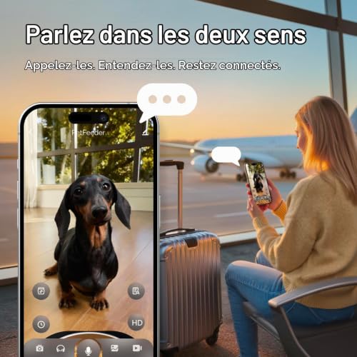 Detalle 2 de MOLLY&CODY Distributeur automatique de croquettes avec caméra, 6 L et bol inox