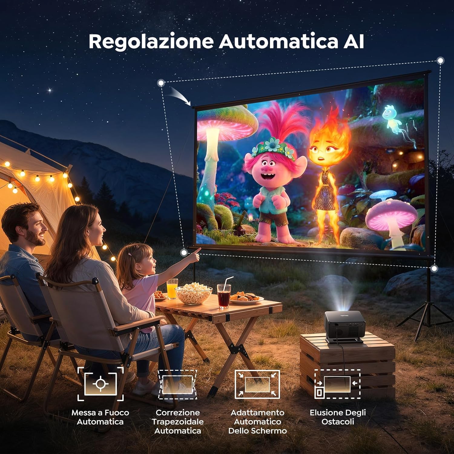 Thumbnail 2 de Proiettore 4K con Google TV e autofocus AI TP3 (tiro ultracorto, 6D keystone, Wi‑Fi 6, Bluetooth 5.3)