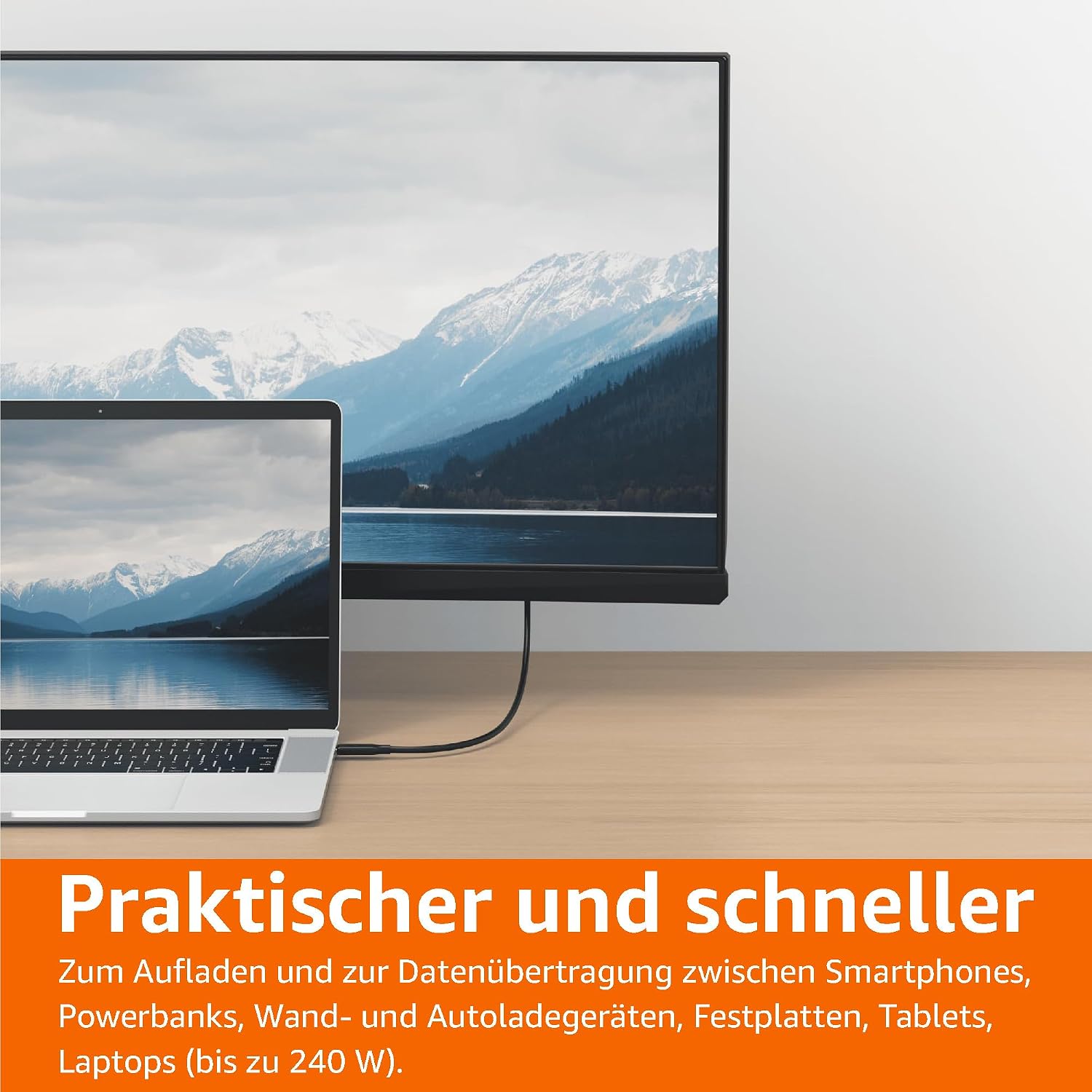 Detalle 2 de USB-C-4 Schnellladekabel 240 W, 1 m