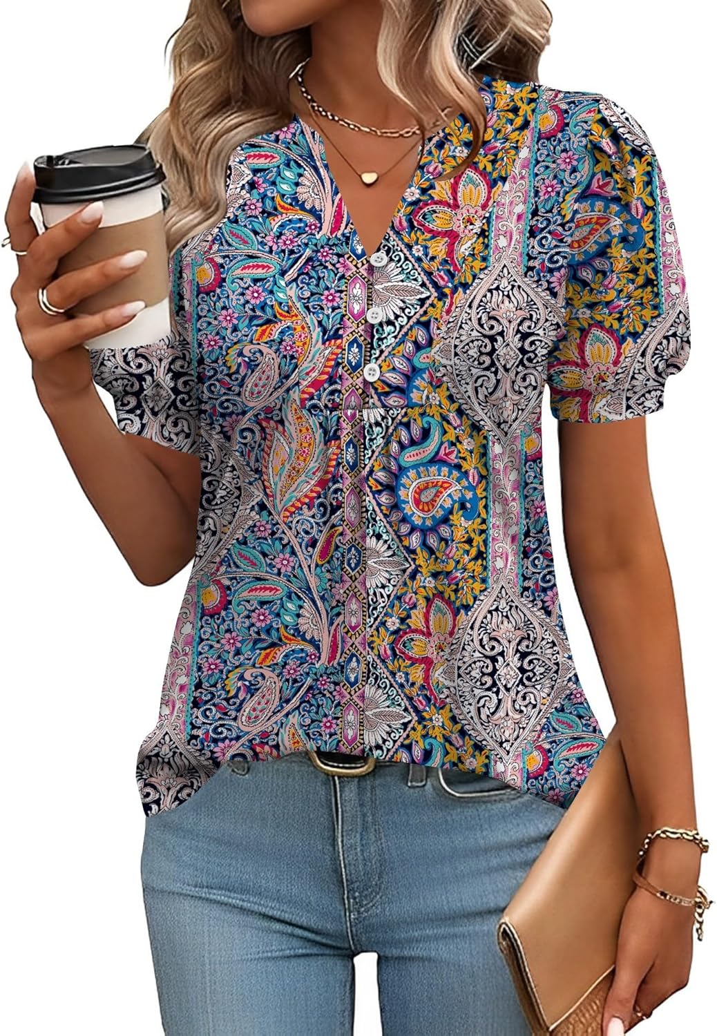 Thumbnail 6 de IECCP Puff Sleeve Tops Women