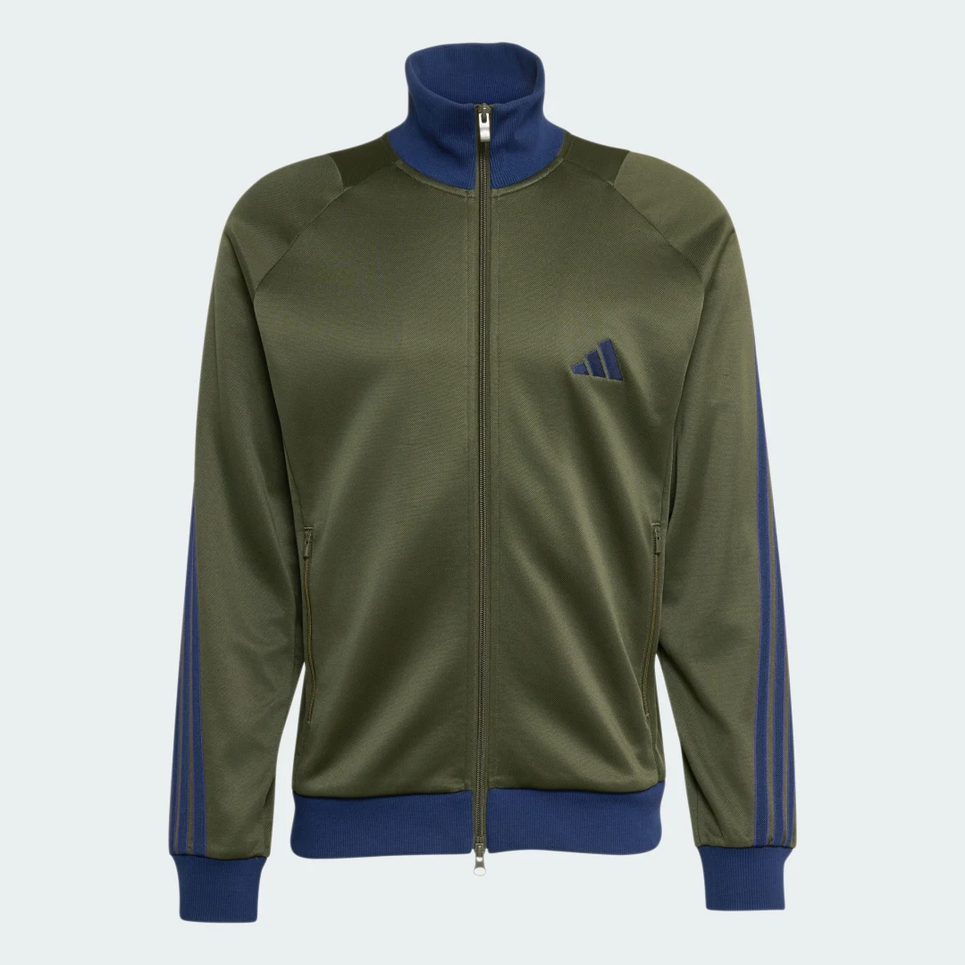 Detalle 2 de SUDADERA DE CORTE CLÁSICO Y PIQUÉ STADIUM de Adidas – Verde