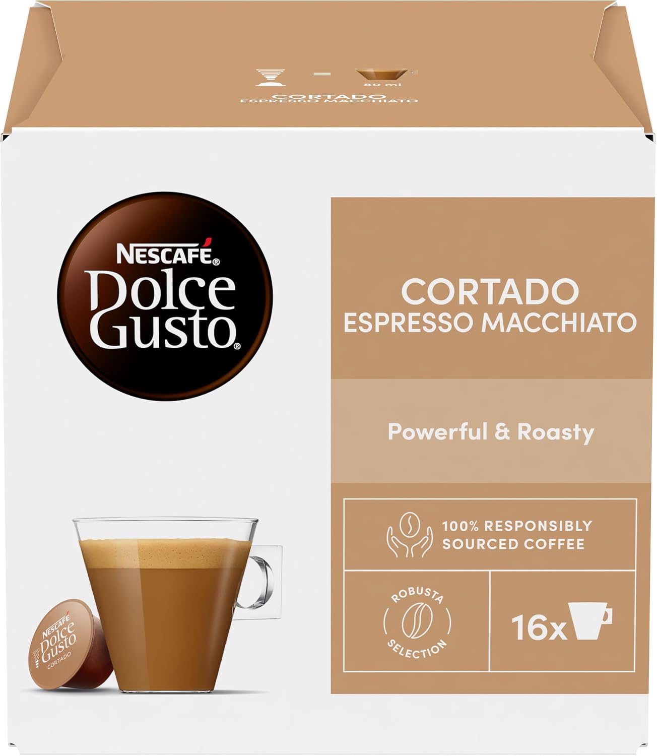 Detalle de NESCAFÉ DOLCE GUSTO Cortado Espresso Macchiato Caffè – 96 capsule compatibili da 6 confezioni da 16