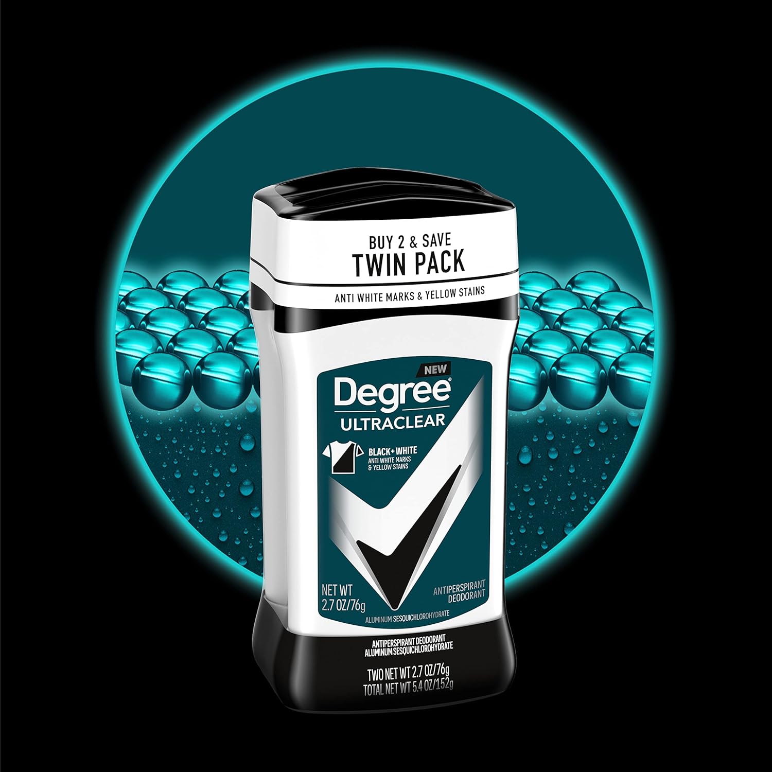Detalle 2 de Degree Men UltraClear Antiperspirant Deodorant Black+White (2 Count, 2.7 oz) with MotionSense