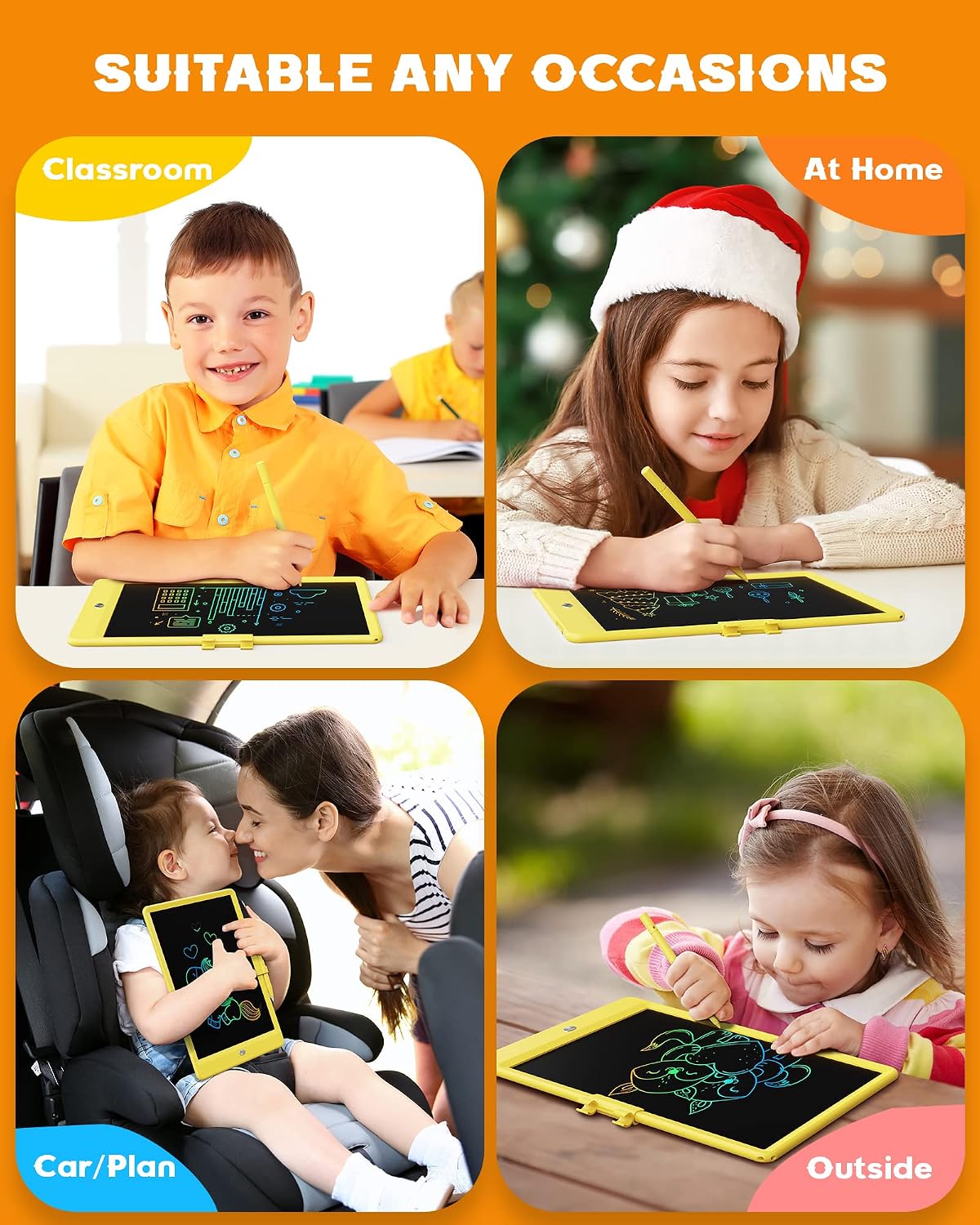 Detalle de bravokids LCD01 10-Inch LCD Writing Tablet, Color Screen, Erase and Lock