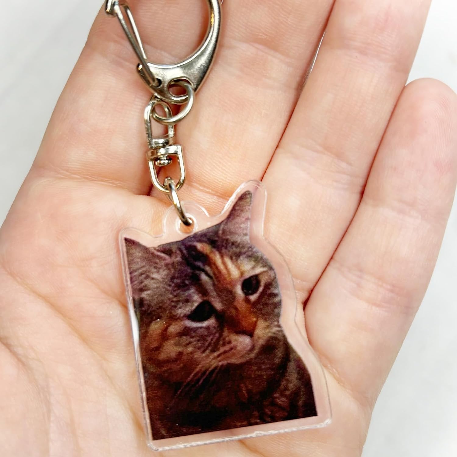 Detalle 2 de Novearring 9Pcs Funny Cat Meme Keychain Set