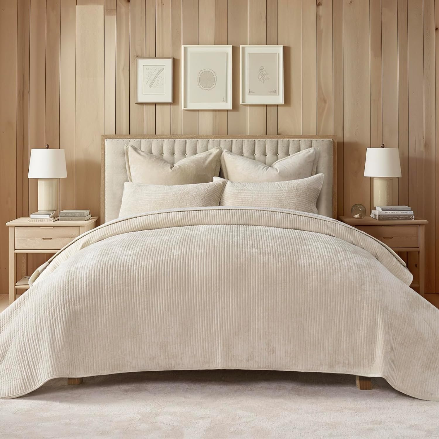 Thumbnail 5 de EVERGRACEHOME Velvet Quilt King 104"