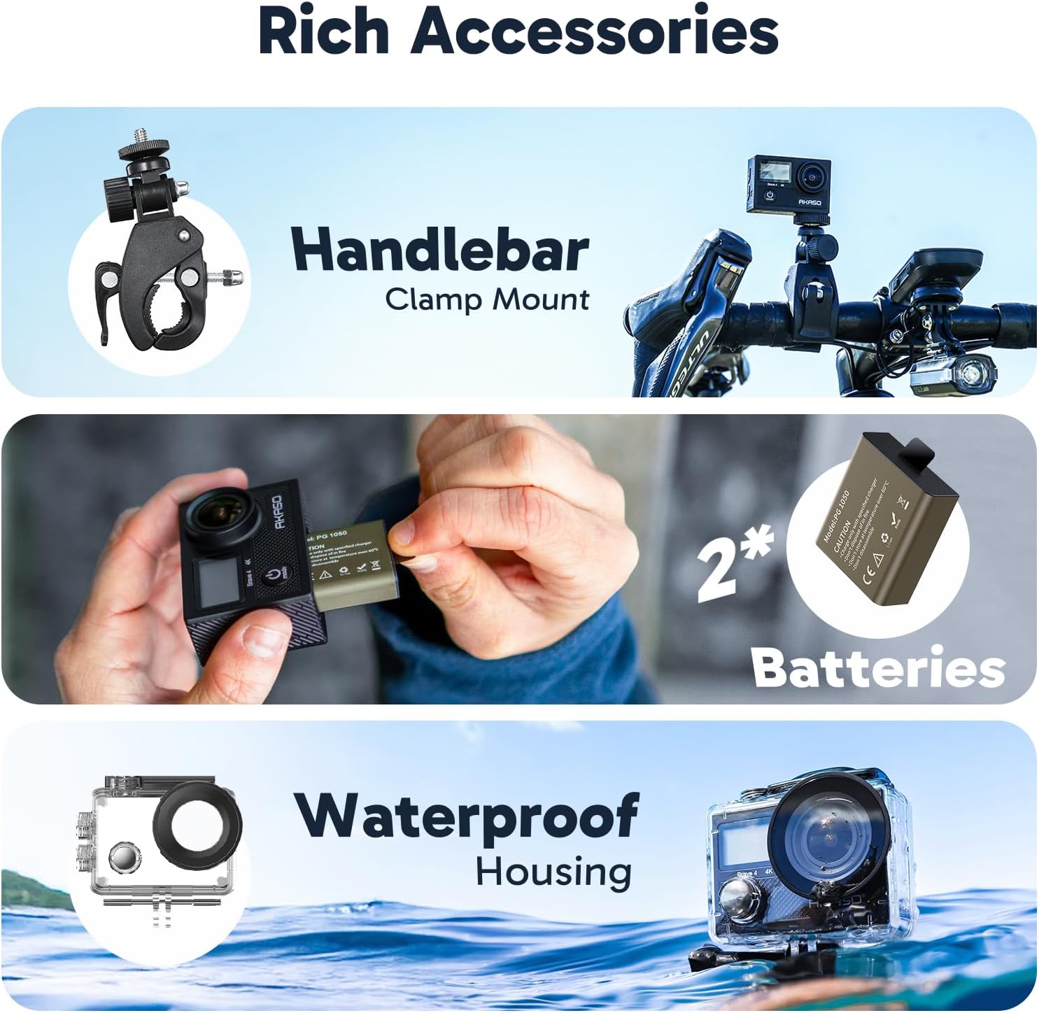 Thumbnail 6 de AKASO Brave 4 4K30fps 20MP Action Camera with Wi-Fi and 64GB Card