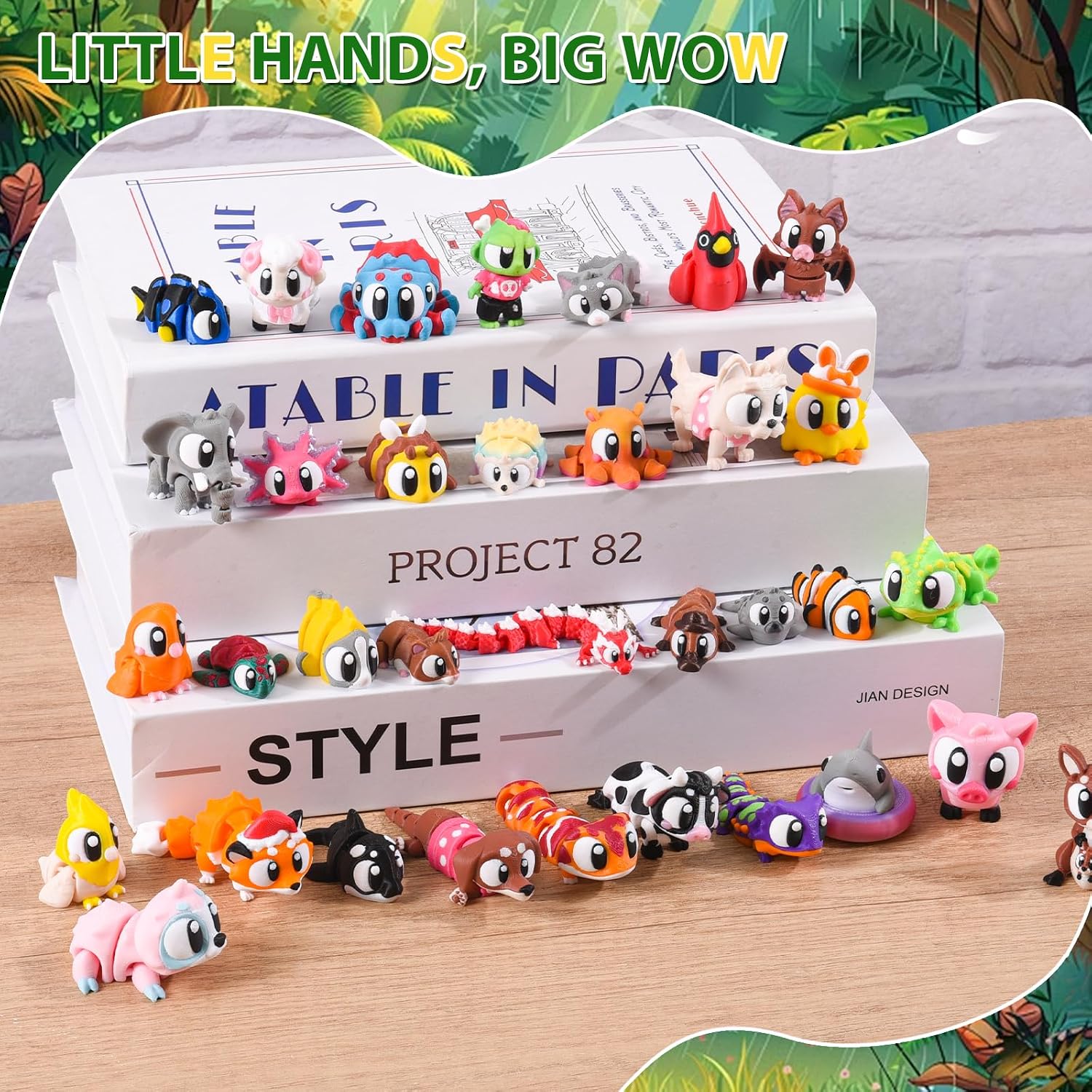 Thumbnail 6 de 3D-Printed Mini Animal Figurines, Set of 34