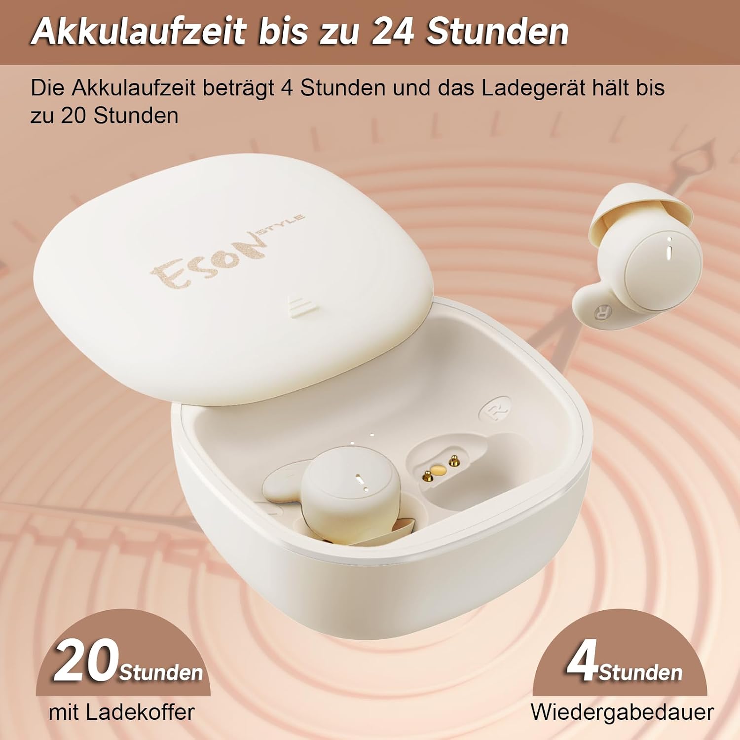Detalle de esonstyle Schlafkopfhörer – Unsichtbare Mini-Kopfhörer für Seitenschläfer mit Bluetooth 6.0 und IPX6