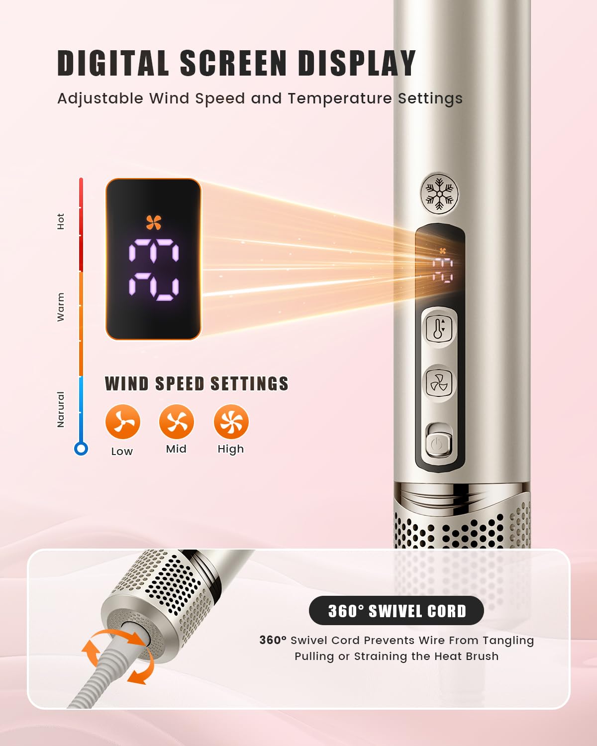 Detalle de Tqcir 8-in-1 Hot Air Styler 8 Attachments 💇♀