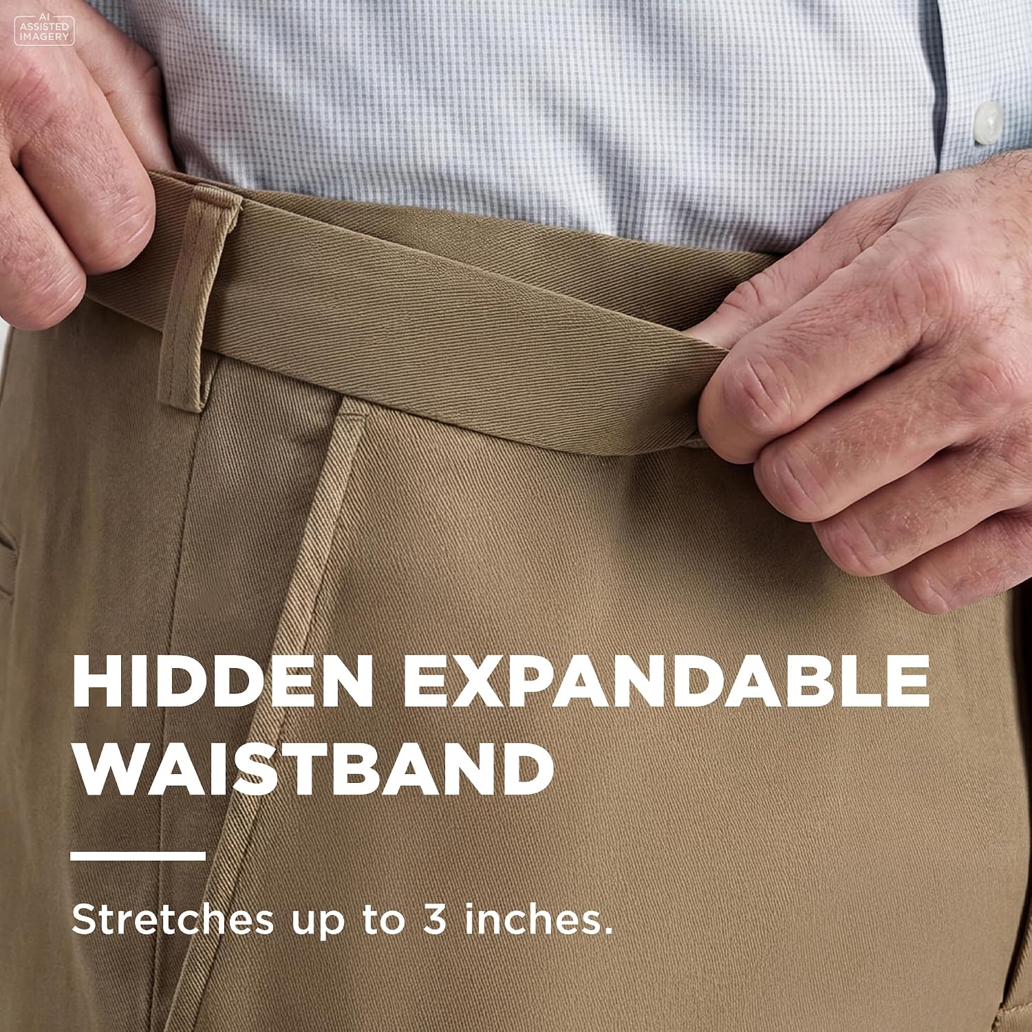 Detalle 1 de Haggar Premium No Iron Khaki Classic Fit Pants