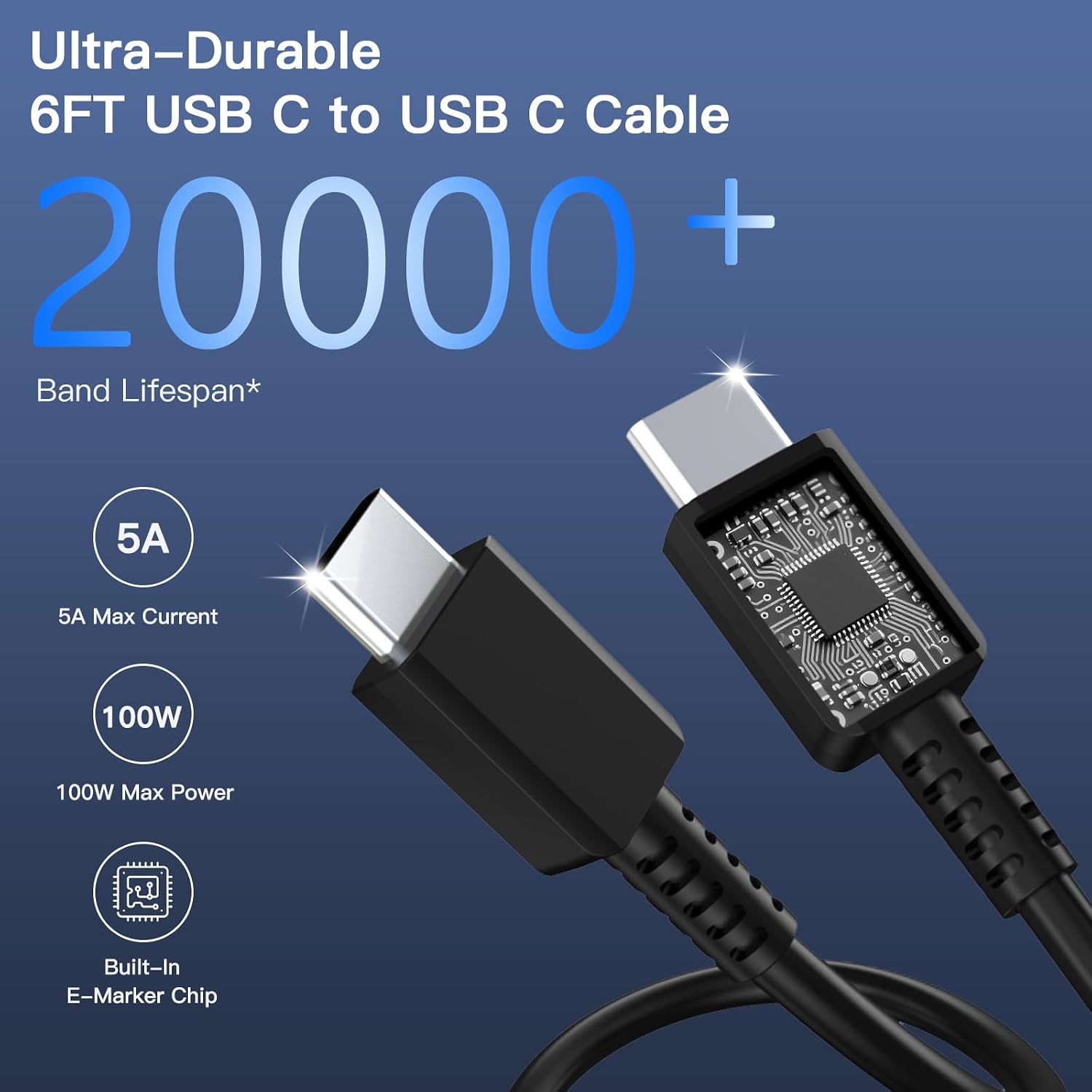 Thumbnail 4 de Super Fast Charger USB C 2Pack with 6FT Cable