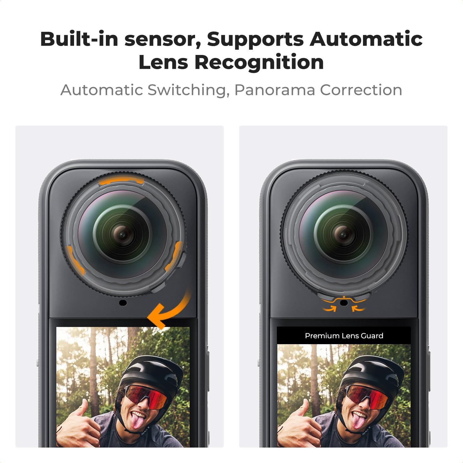 Thumbnail 3 de K&F Concept Premium Lens Guard for Insta360 X5 (2-Pack) – High-Transparency 9H Tempered Glass