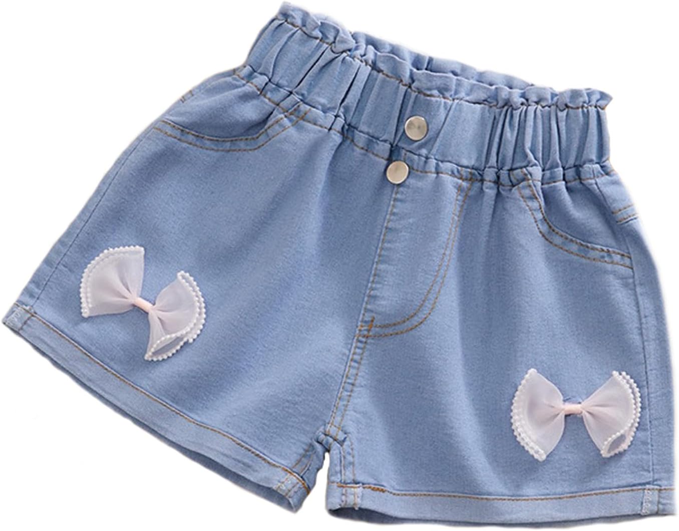 Thumbnail 6 de ES-UK Girls Denim Shorts: Soft Cotton Elastic Waist Denim for Ages 5–10