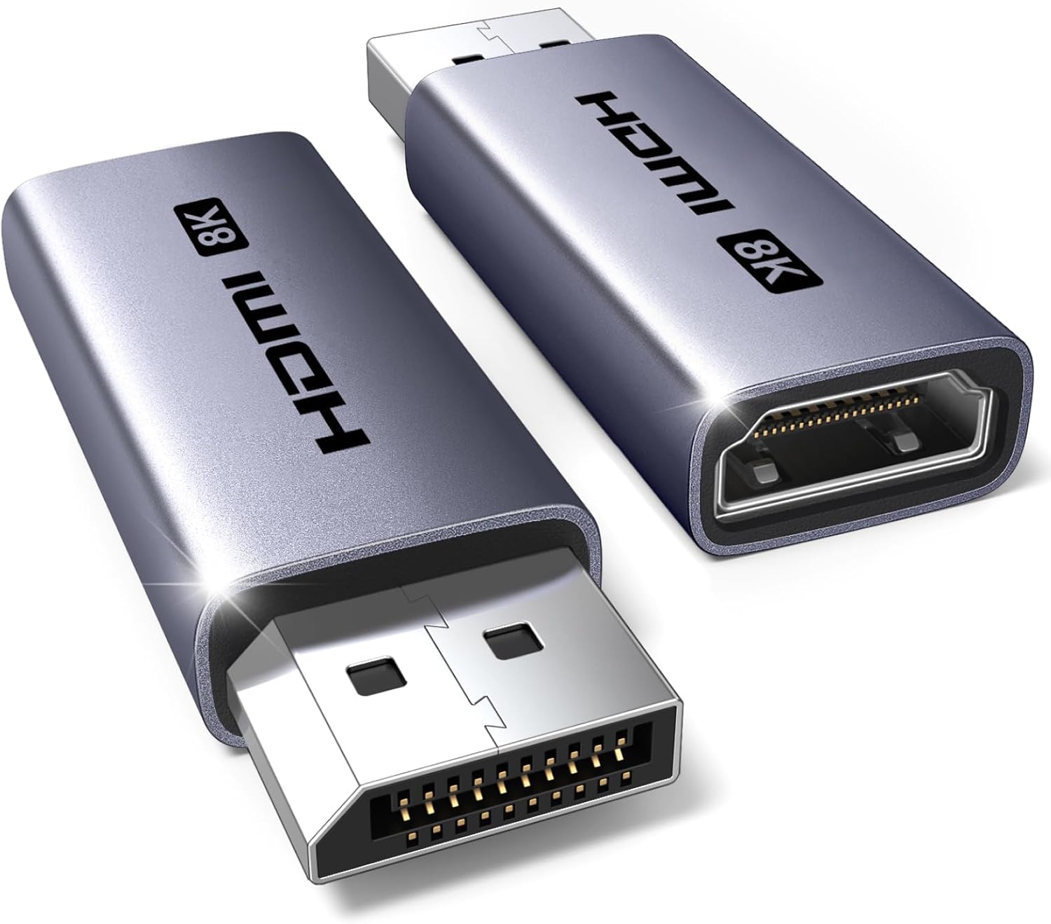 Detalle de UGREEN 8K DisplayPort-auf-HDMI-Adapter (DP auf HDMI) unidirektional, 2 Stück – bis 8K@60 Hz, kompatibel mit Monitor & GPU
