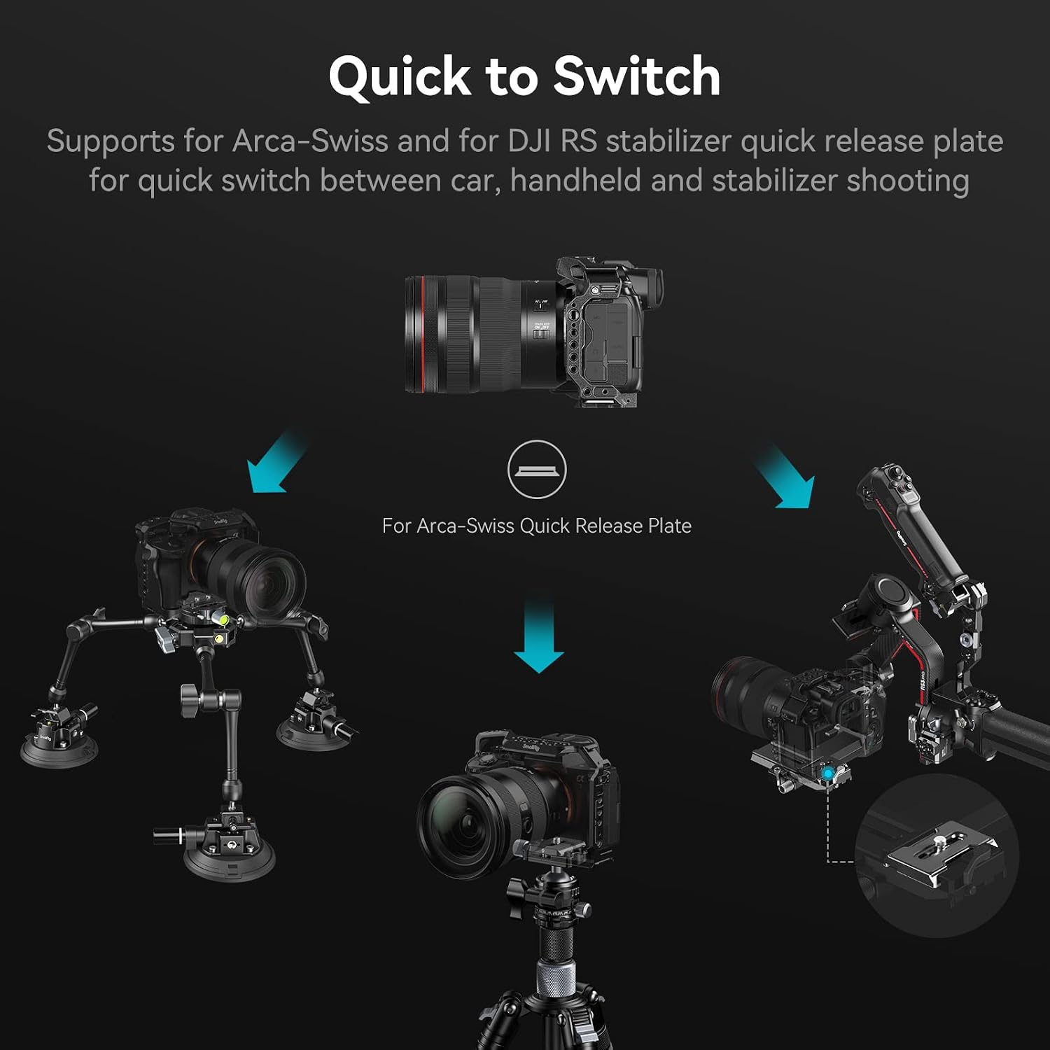 Thumbnail 3 de SMALLRIG SC-15K 4-Arm Powerful Suction Cup Camera Mount Kit (3565B) for GoPro, DSLR and Camcorder