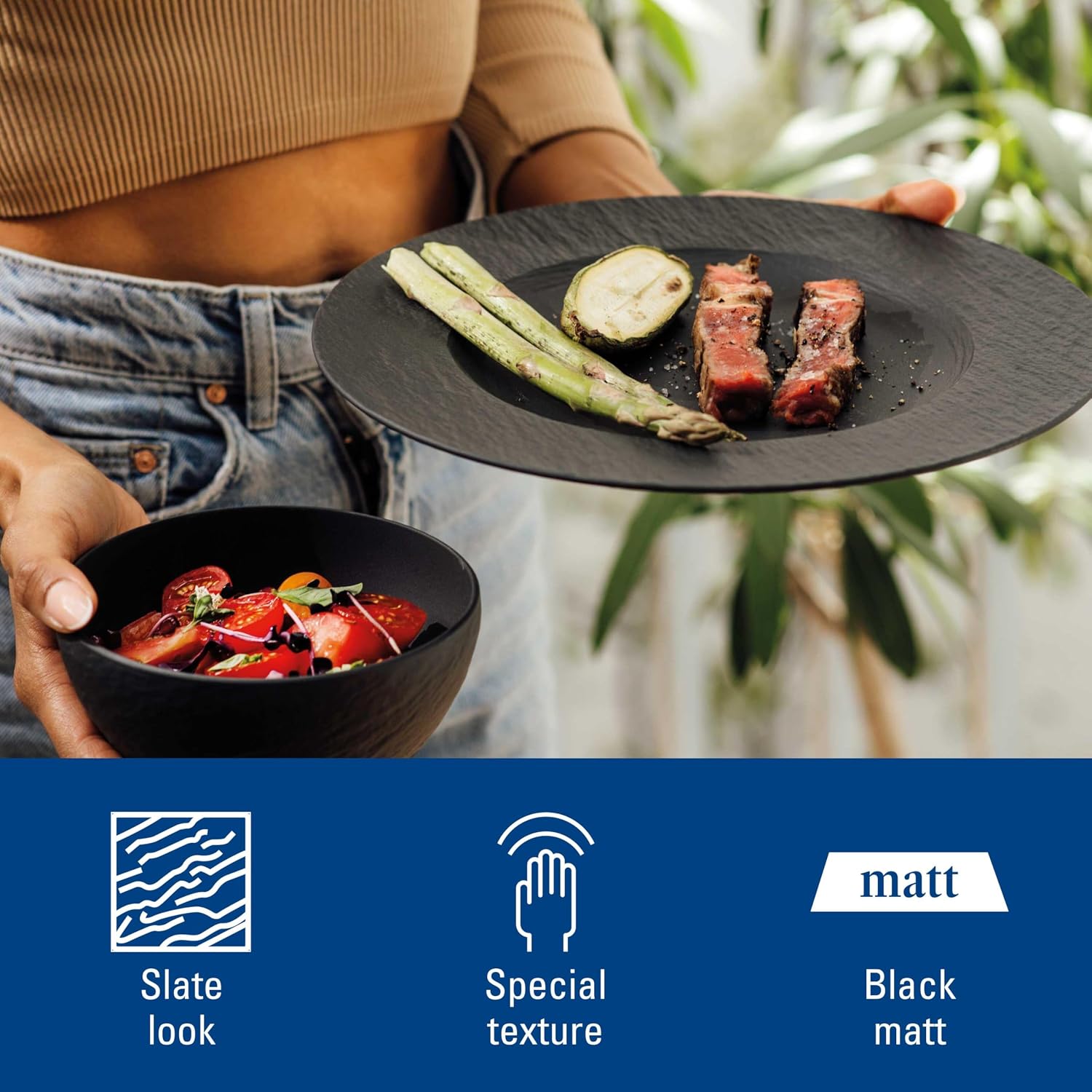 Thumbnail 2 de Villeroy & Boch Manufacture Rock starterset 6-delig, zwart porselein
