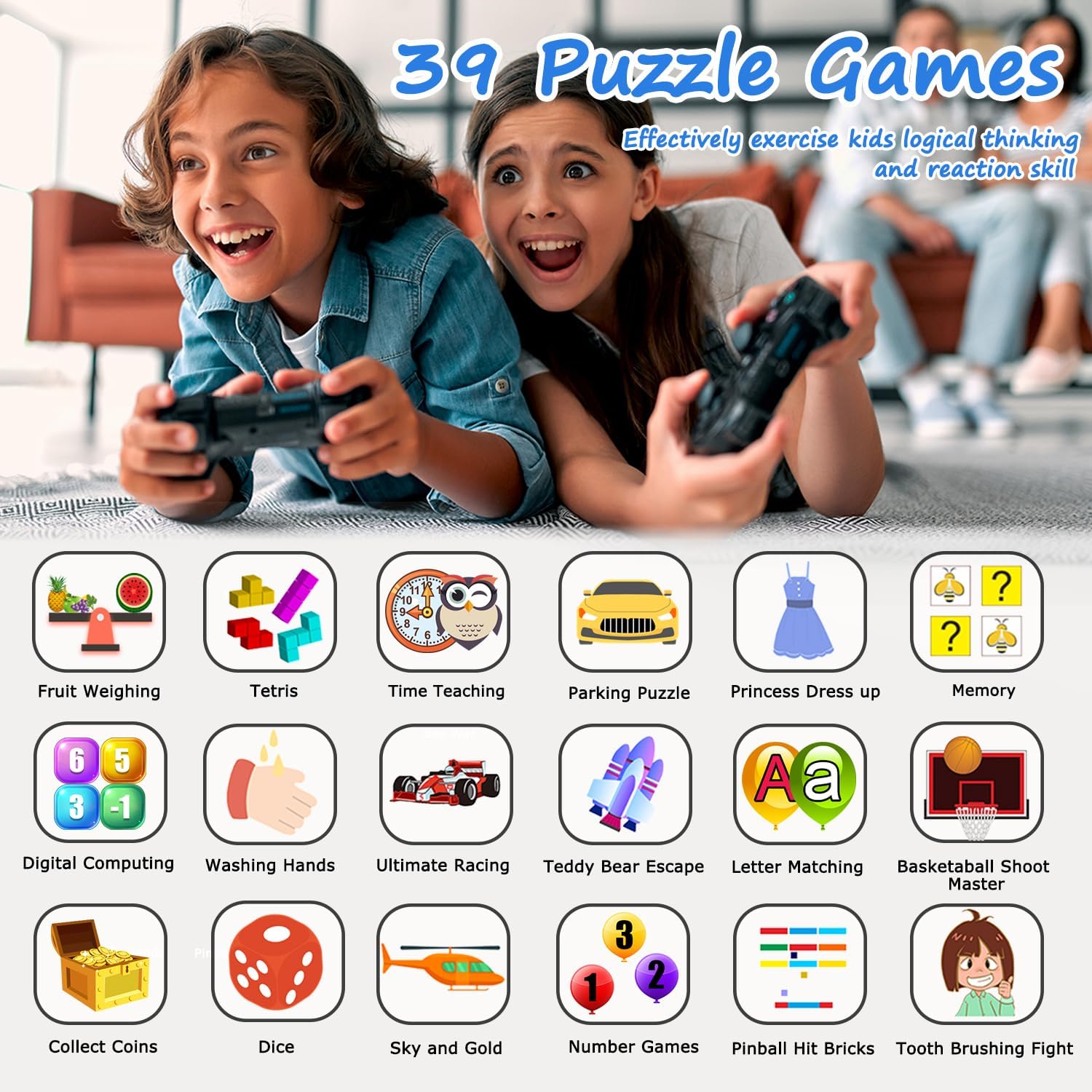 Detalle de Wiszodet S16 Kids Smartwatch with 39 Games, HD Touchscreen, Camera & Music