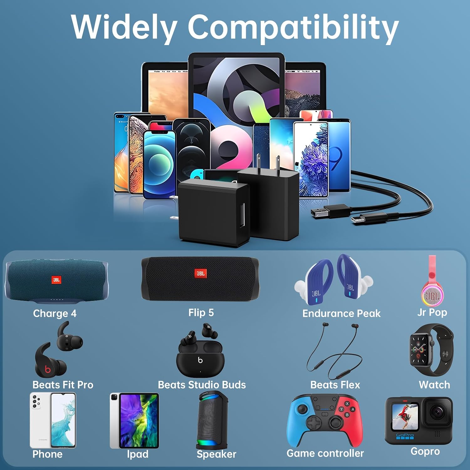 Thumbnail 3 de 5V 2A USB C Power Adapter — Universal Fast Charger for Beats, JBL, and More