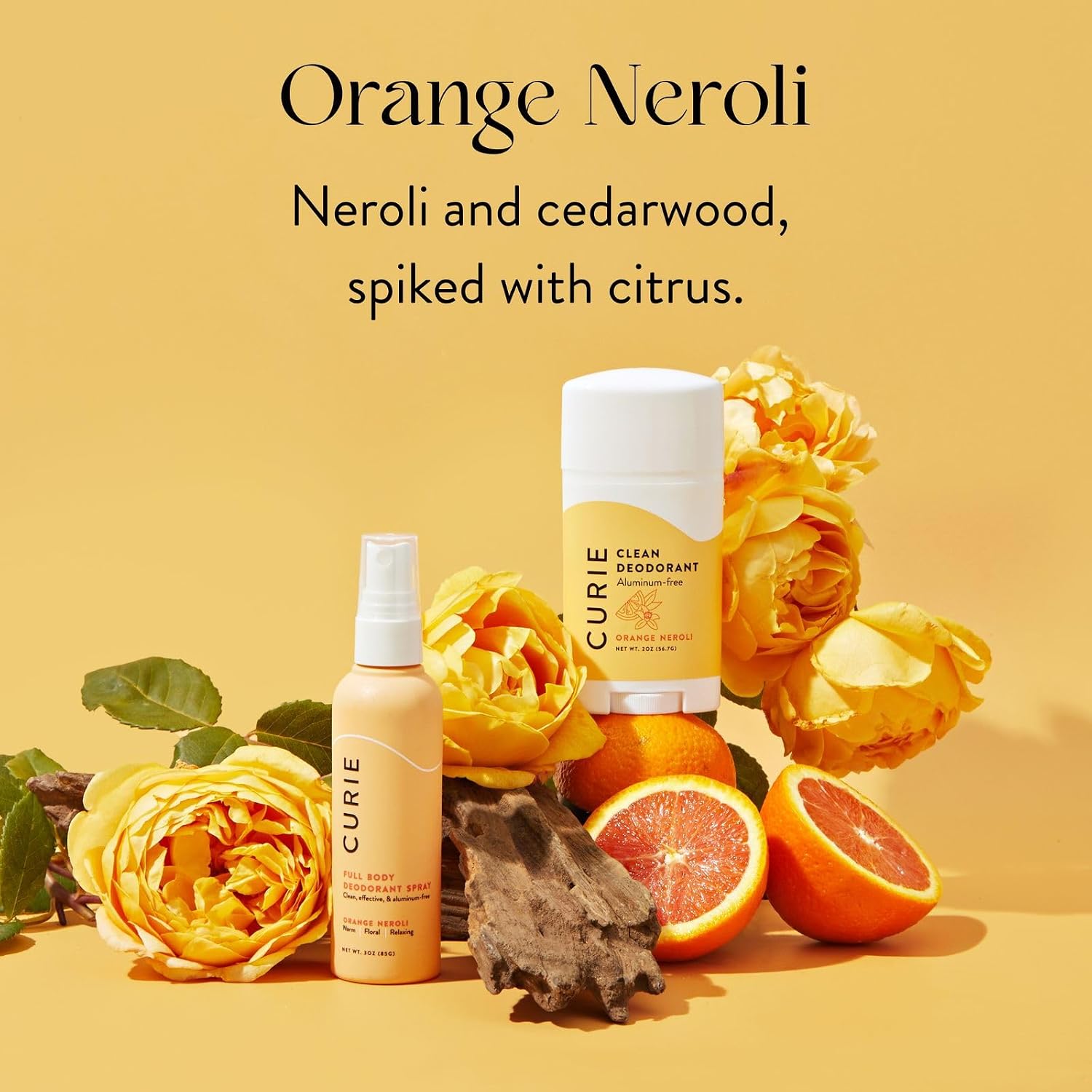Detalle de Curie Natural Deodorant for Women - Orange Neroli + White Tea (2pk): Aluminum-Free, Clean & Sustainable