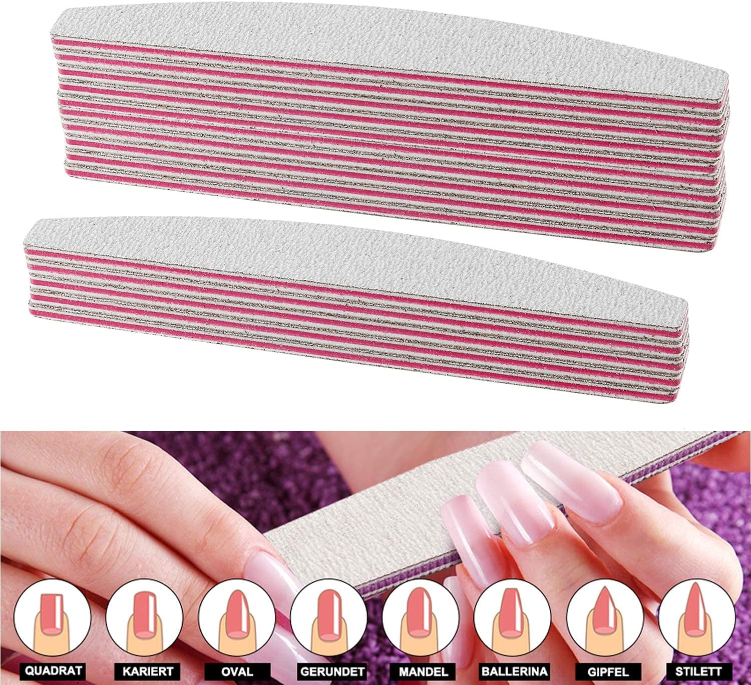 Thumbnail 2 de AYITOO Nagelfeilen 50 StĂĽck 100/180 đź’…
